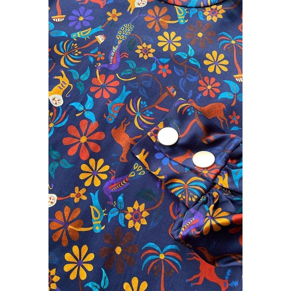 Soi Paris Blue Blouse Victoire Jaipur Mon Amour Sezane Style Sz 44, L-XL - Picture 5 of 16